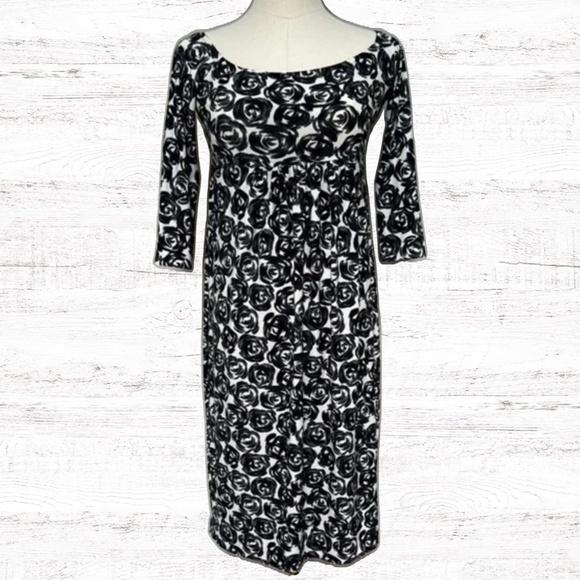 { Norma Kamali } - Black and White Floral Dress - Picture 1 of 4